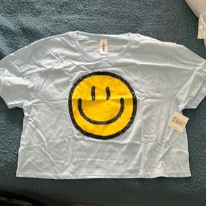 Altar’d state crop tee, blue, size L, NWT